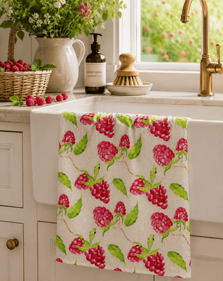 Geometry Tea Towels, Berry Bright - 441 Tea Towels - The Farmhouse
