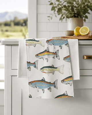 Geometry Tea Towels, Hooked On Fishing - 441 Tea Towels - The Farmhouse