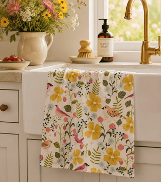 Geometry Tea Towels, Summer Songbirds - 441 Tea Towels - The Farmhouse