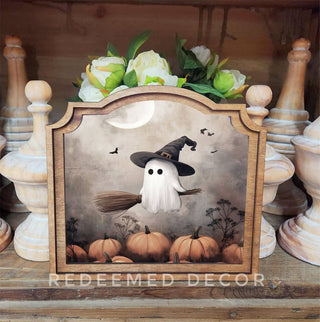 Ghostie Witch Provincial Framed Art - 430 Holiday Décor - The Farmhouse