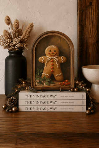 Gingerbread Man Arch Framed Art 6x8” - 430 Holiday Decor - The Farmhouse