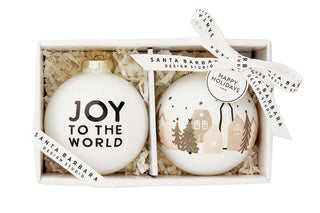 Glass Ornament Set - Joy to the World - Set of 2 - The Farmhouse