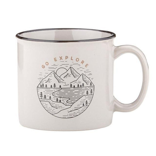 Go Explore Ceramic Mug - Grey - The Farmhouse