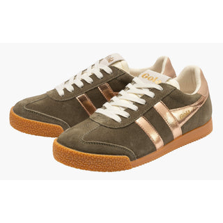Gola Classics Women's Elan Glitz Sneakers, Khaki/Rose Gold/Cameo