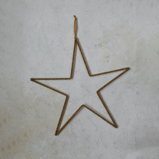 Gold Hanging Metal & Glass Bead Star - The Farmhouse