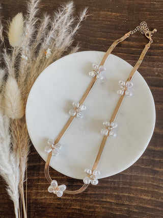 Golden Blossom Pearl Necklace - The Farmhouse