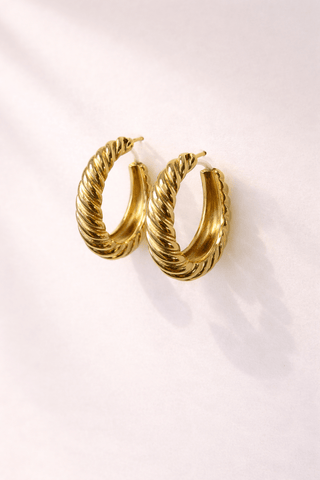 Golden Rope Hoops - 290 Jewelry - The Farmhouse