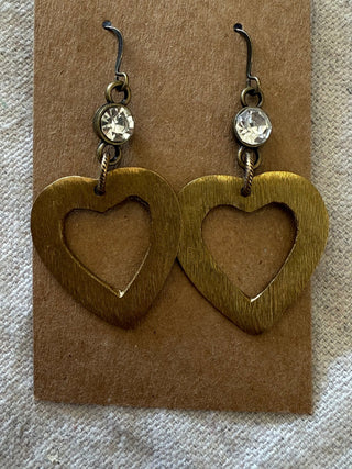 Grace Heart Gemstone Earrings, Gold - 290 Jewelry - The Farmhouse