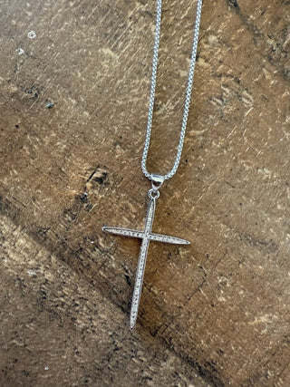 Graceful Light Crystal Cross Necklace - 290 Jewelry - The Farmhouse