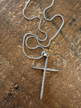 Graceful Light Crystal Cross Necklace - 290 Jewelry - The Farmhouse