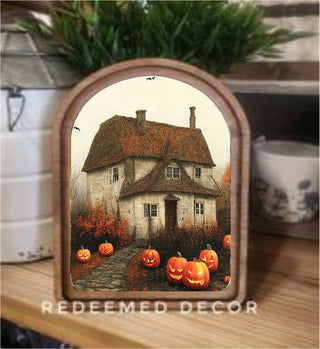 Halloween Farmhouse Arch Framed Art 6x8" - 430 Holiday Décor - The Farmhouse