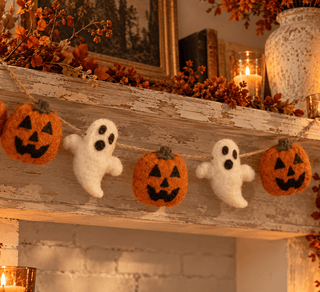 Halloween Jack-O-Lantern and Ghost 6f Garland - 430 Holiday Decor - The Farmhouse