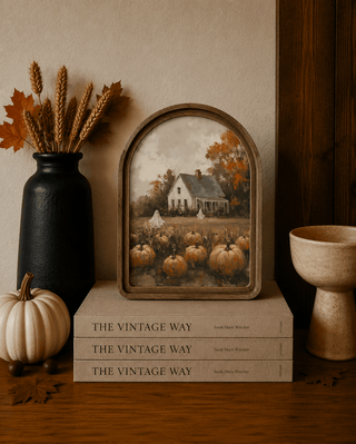 Halloween Pumpkin Farmhouse Arch Framed Art 8.25x11" - 420 Home Decor - The Farmhouse