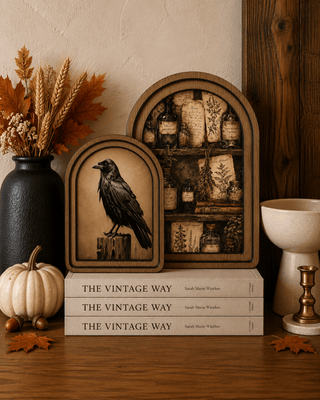 Halloween Raven Canvas Art Set 11x8.25"+ 8x6" - 420 Home Decor - The Farmhouse
