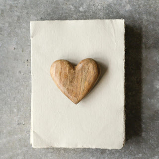 Hand - Carved Mango Wood Heart - The Farmhouse