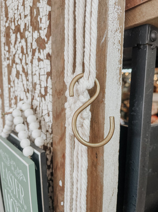 Hand Forged Iron S-Hooks - Gold - The Farmhouse