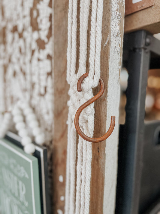 Hand Forged Iron S-Hooks - Rust - The Farmhouse
