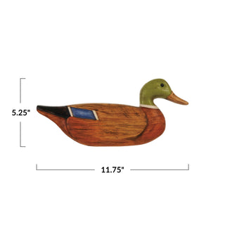 Hand-Painted Carved Wood Mallard Wall Decor - 420 Home Decor - The Farmhouse