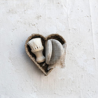 Hand-Woven Seagrass & Metal Heart Shaped Basket - 420 Home Decor - The Farmhouse
