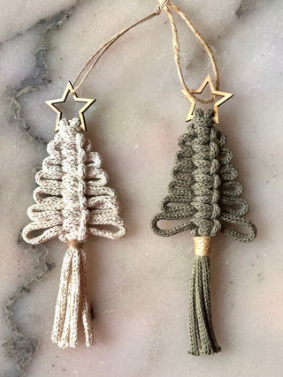 Handmade Macrame Christmas Tree Ornament - 430 Holiday Decor - The Farmhouse