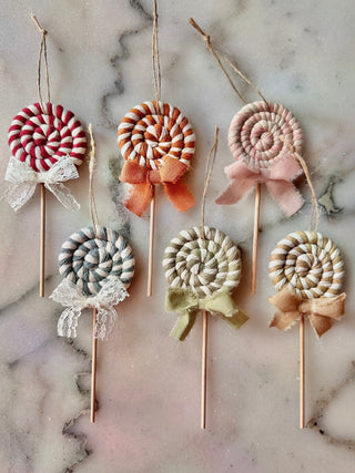 Handmade Macrame Lollipop Ornament - 430 Holiday Decor - The Farmhouse