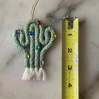 Handmade Macrame Multi Color Cactus Ornament - 430 Holiday Decor - The Farmhouse