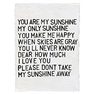 Handmade Paper Print - You Are My Sunshine - 12"x16 - 423 Stationery - The Farmhouse