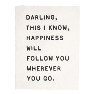 Handmade Paper PrintDarling, This I Know - 12"x16" - 423 Stationery - The Farmhouse