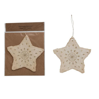 Handmade Recycled Paper Star Ornament/Gift Tag - 430 Holiday Decor - The Farmhouse
