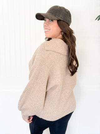 Harbor Hacci Collared Sweater Top - 100 Casual Tops - The Farmhouse