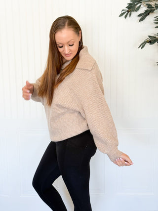 Harbor Hacci Collared Sweater Top - 100 Casual Tops - The Farmhouse