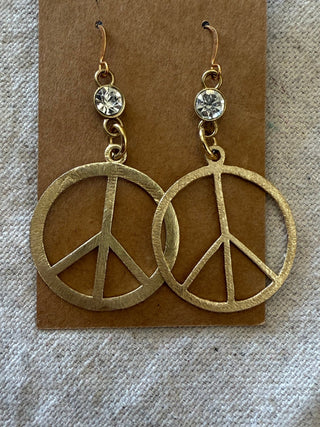 Harmony Gem Peace Earrings, Gold - 290 Jewelry - The Farmhouse