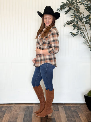 Haven Plaid Flannel Shirt, Brown - 160 Outerwear - The Farmhouse