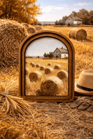Hayfield 6x8" Arch Framed Art - 420 Home Decor - The Farmhouse