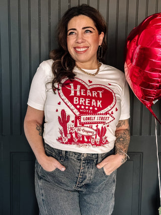 Heartbreak Motel Valentines Day Tee, Natural - The Farmhouse