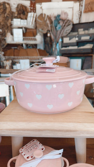 Heartfelt Large Casserole Dish, Pink - The Farmhouse