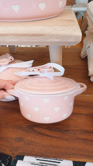 Heartfelt Mini Casserole Dish, Pink - The Farmhouse