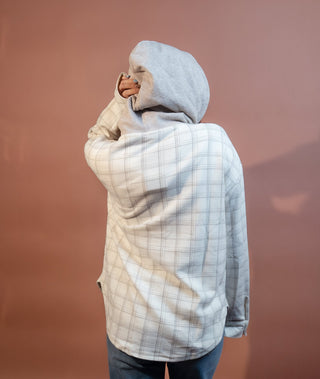 HEM & THREAD Women's Ecru Hayfield Plaid Shacket - 150 Kimonos + Cardigans - The Farmhouse
