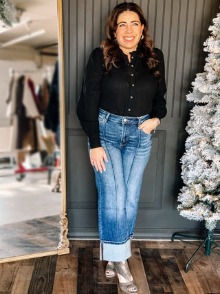 High Desert Boho Western Charm Blouse, Black - The Farmhouse