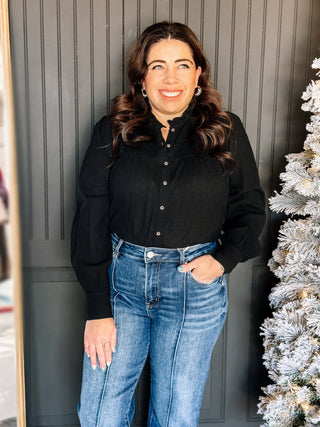 High Desert Boho Western Charm Blouse, Black - The Farmhouse