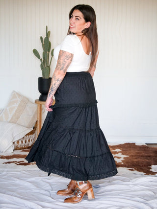 High Noon Whispers Maxi Skirt, Black - 220 Shorts & Skirts - The Farmhouse