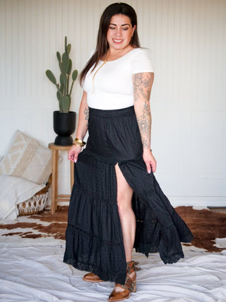 High Noon Whispers Maxi Skirt, Black - 220 Shorts & Skirts - The Farmhouse