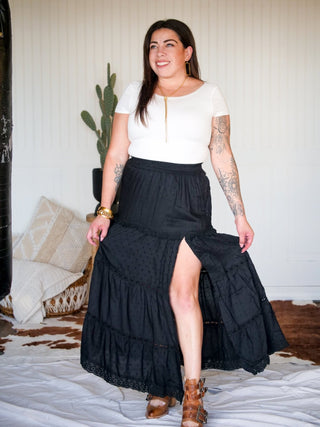 High Noon Whispers Maxi Skirt, Black - 220 Shorts & Skirts - The Farmhouse