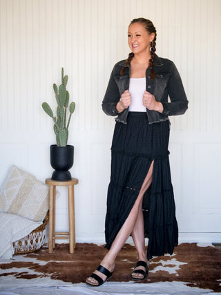 High Noon Whispers Maxi Skirt, Black - 220 Shorts & Skirts - The Farmhouse