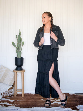 High Noon Whispers Maxi Skirt, Black - 220 Shorts & Skirts - The Farmhouse