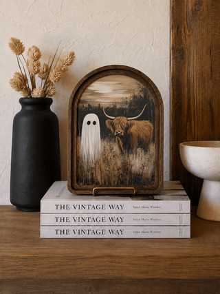 Highland Cow with Ghost Arch Framed Art 8.25x11 - 420 Home Decor - The Farmhouse