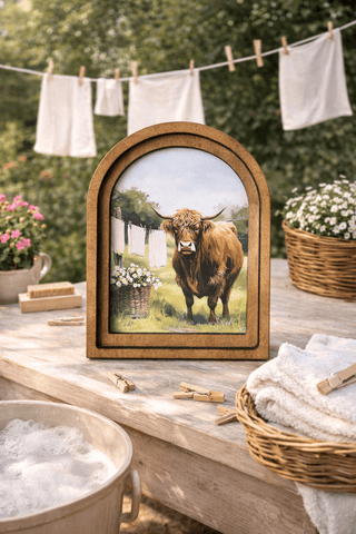Highland Laundry Arch Framed Art 6x8" - 420 Home Decor - The Farmhouse