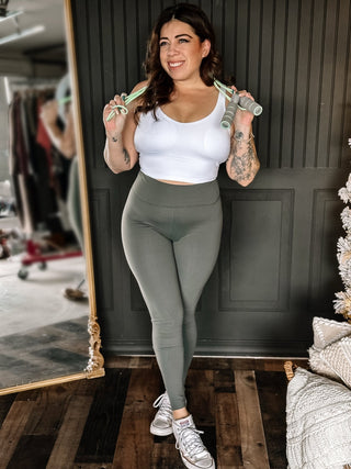 HIIT Full Length Athletic Athleisure Leggings, Gray - The Farmhouse