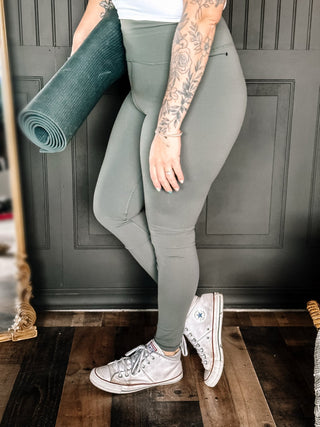 HIIT Full Length Athletic Athleisure Leggings, Gray - The Farmhouse