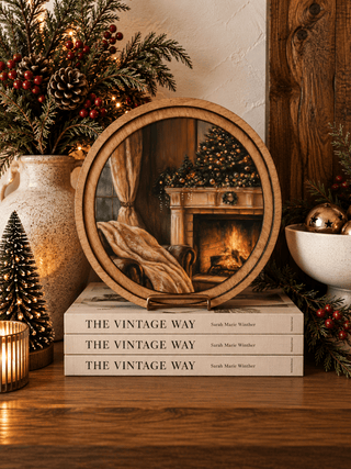 Holiday Mantel Arch Framed Art, 8" Round - 420 Home Decor - The Farmhouse